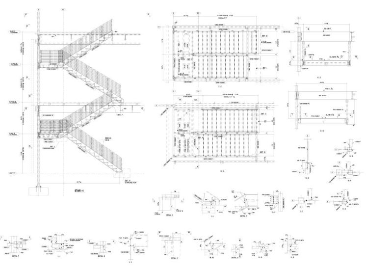 Structural Staircase Steel Detailing at Asia Infotech Structural Staircase Steel Detailing at Asia Infotech